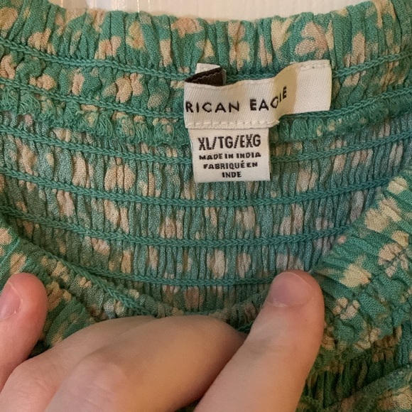 American Eagle Green Floral Mini Skirt, XL - Picture 2 of 3